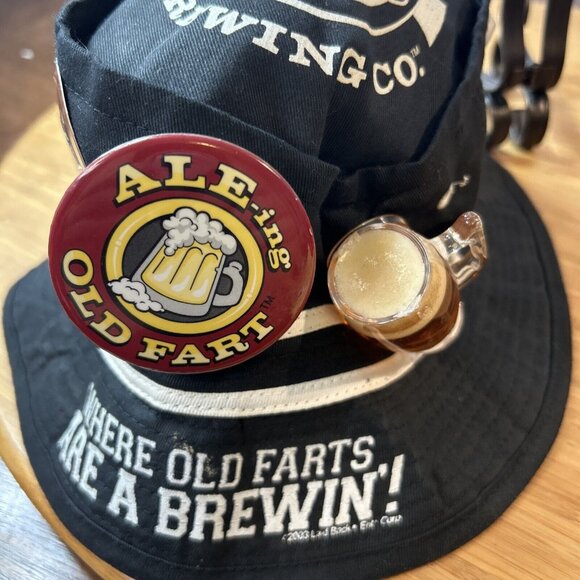 Men’s Black Party Hat Hangover Old Fart Over the Hill Birthday Beer Fishing Gear - Picture 6 of 7